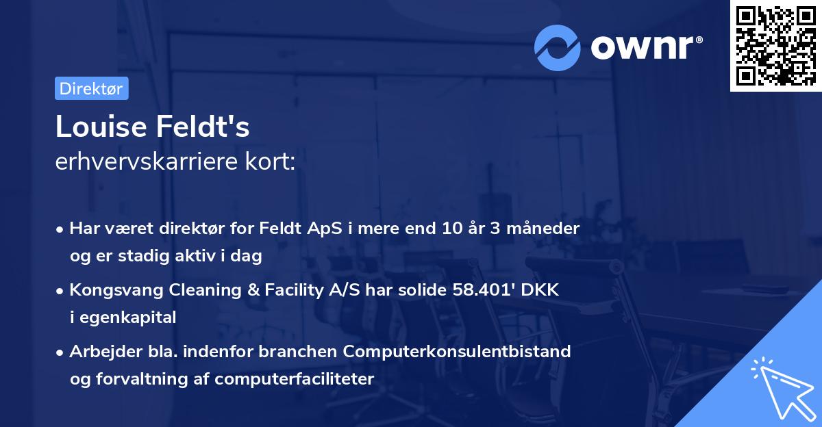 Louise Feldt's erhvervskarriere kort
