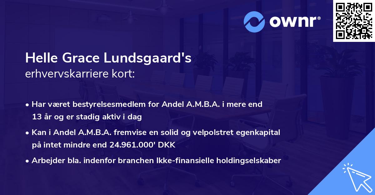 Helle Grace Lundsgaard's erhvervskarriere kort