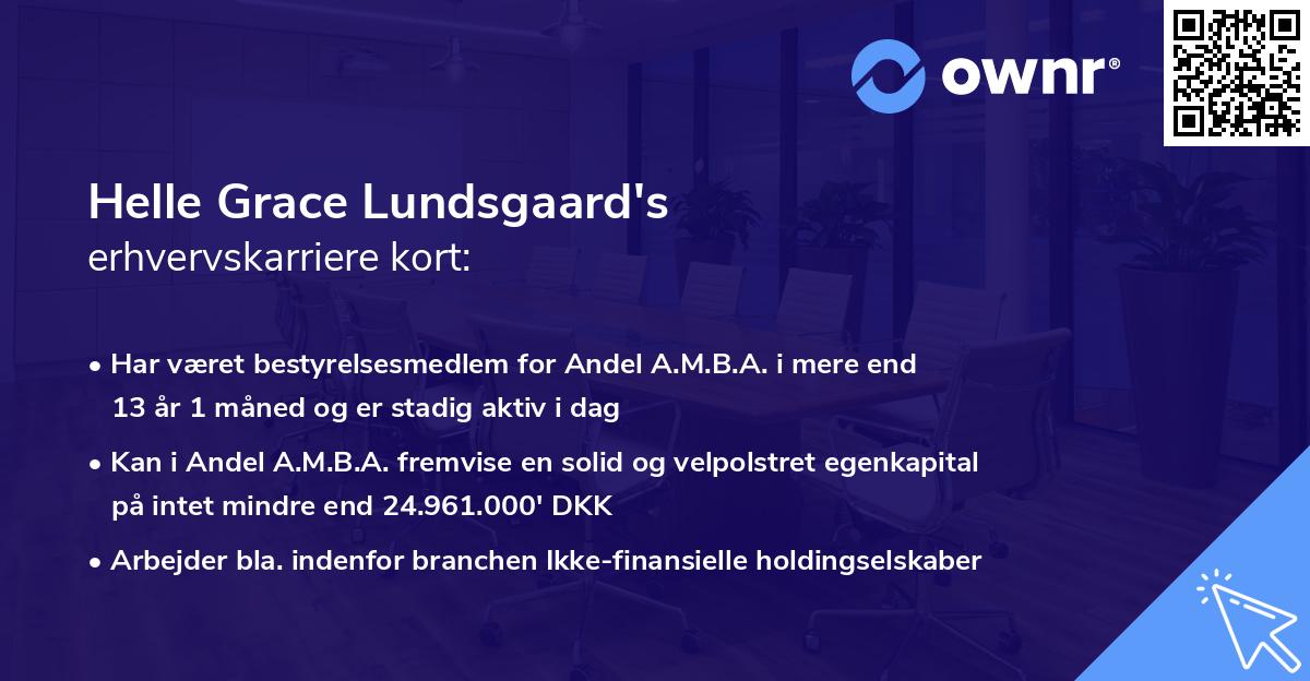 Helle Grace Lundsgaard's erhvervskarriere kort