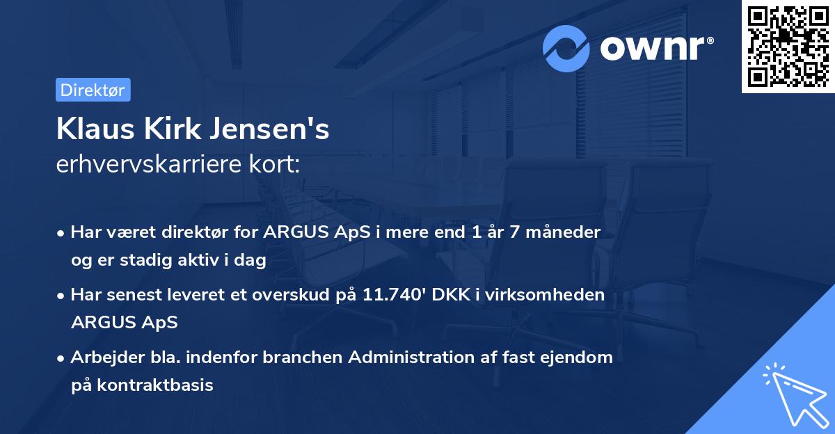 Klaus Kirk Jensen's erhvervskarriere kort