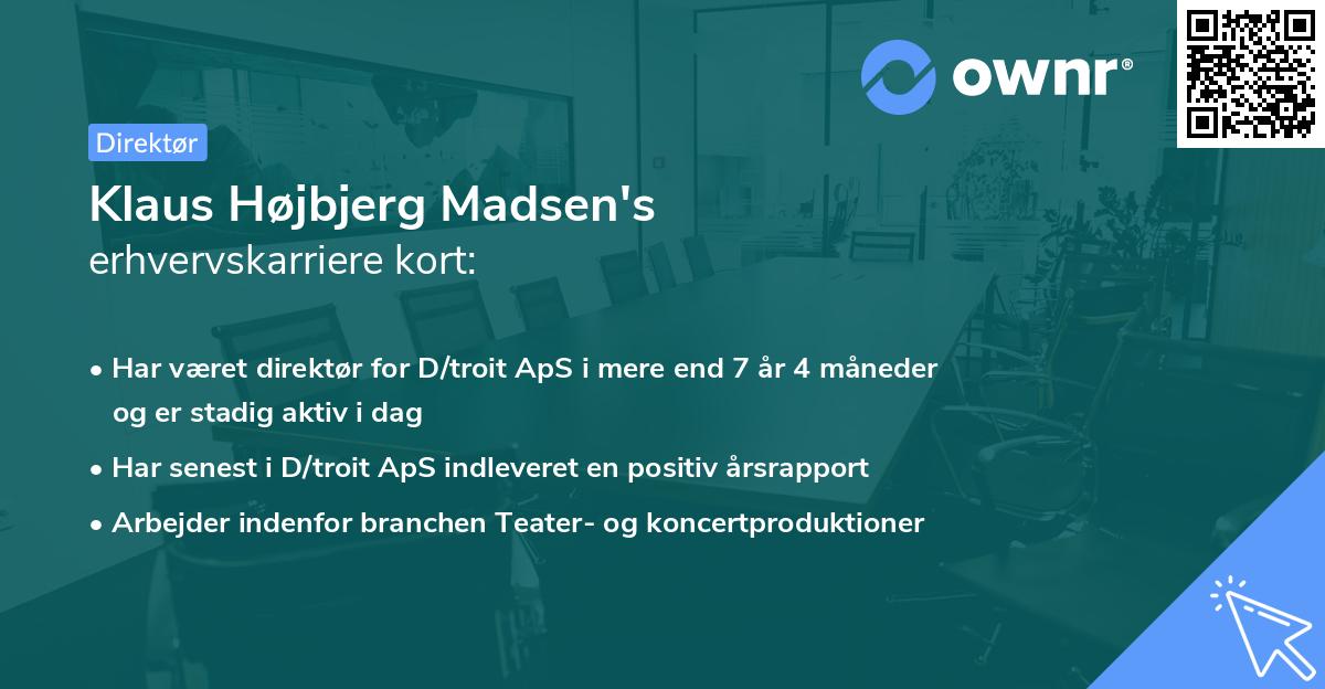 Klaus Højbjerg Madsen's erhvervskarriere kort