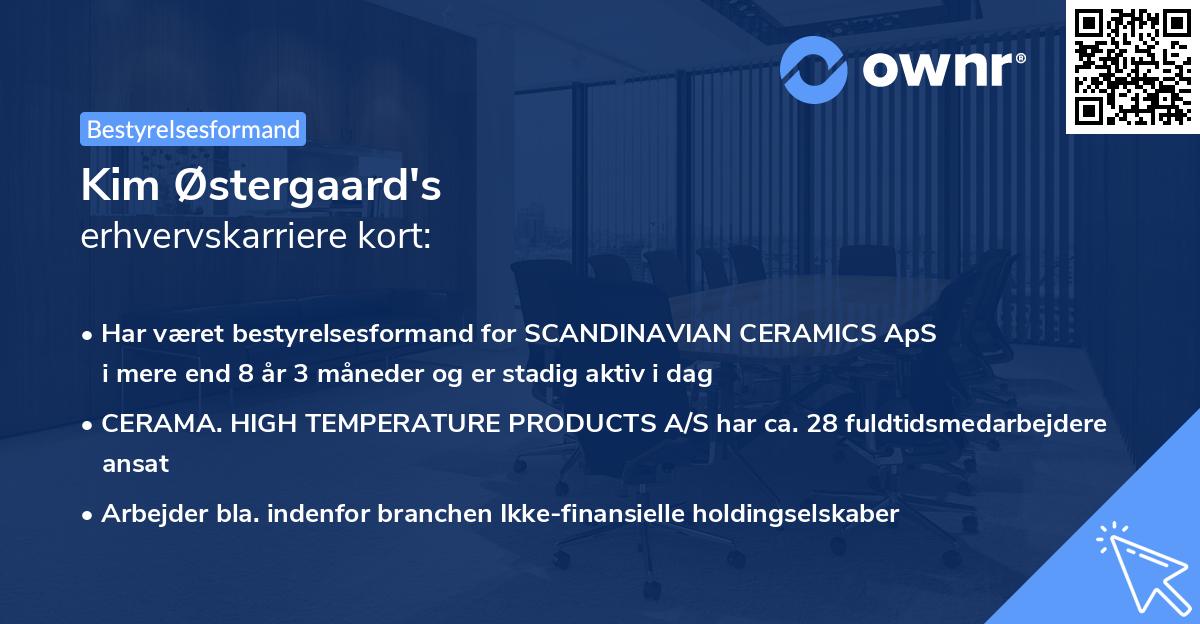 Kim Østergaard's erhvervskarriere kort