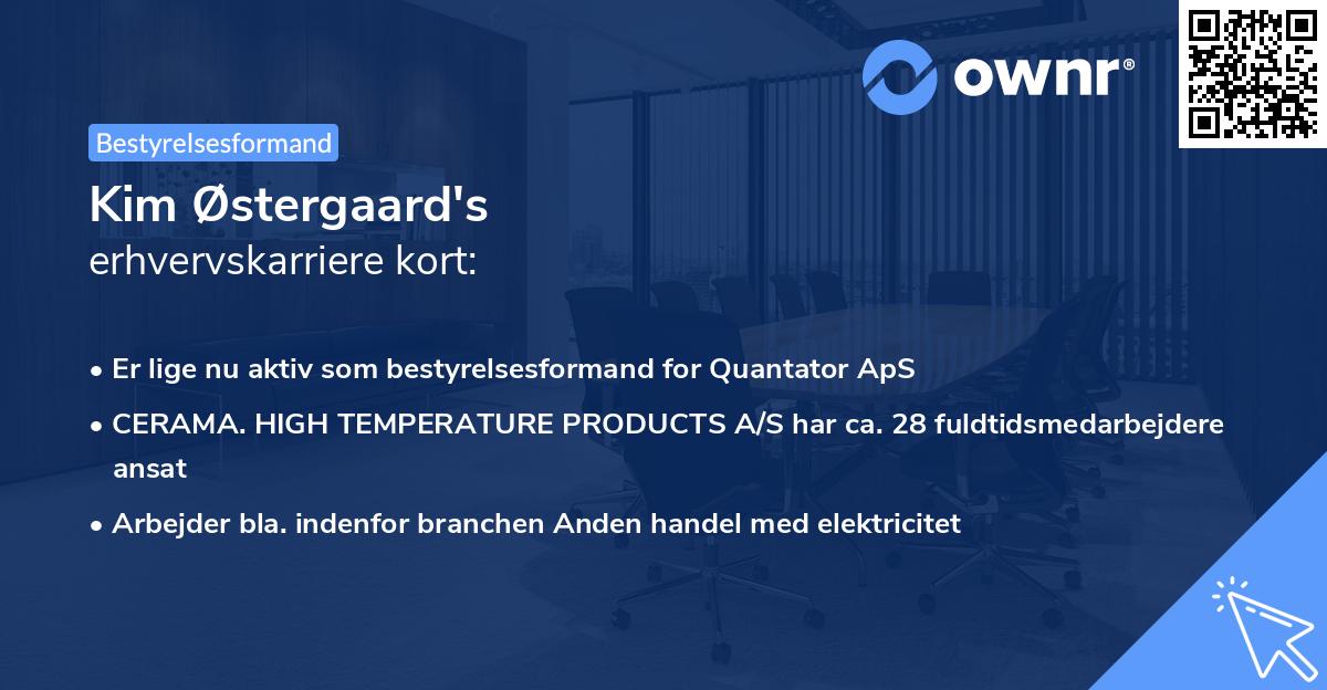 Kim Østergaard's erhvervskarriere kort