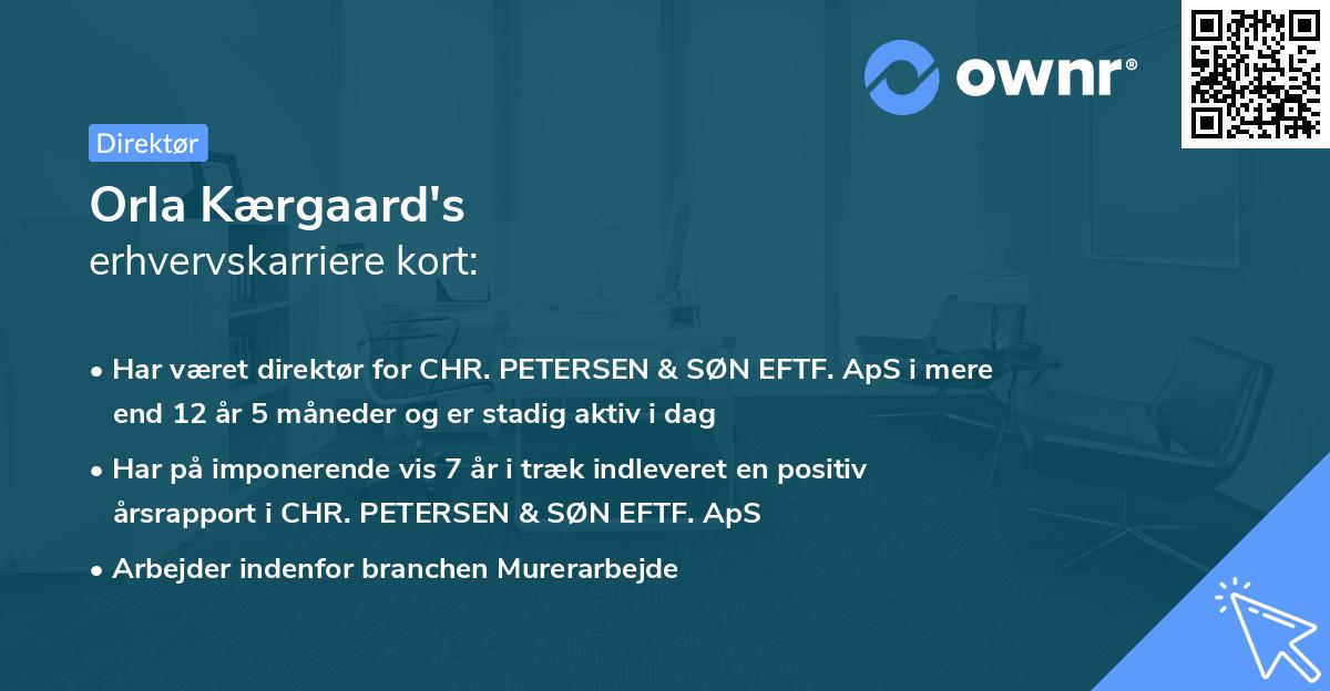 Orla Kærgaard's erhvervskarriere kort