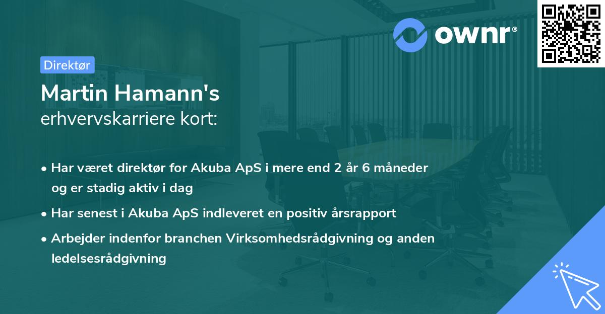 Martin Hamann's erhvervskarriere kort