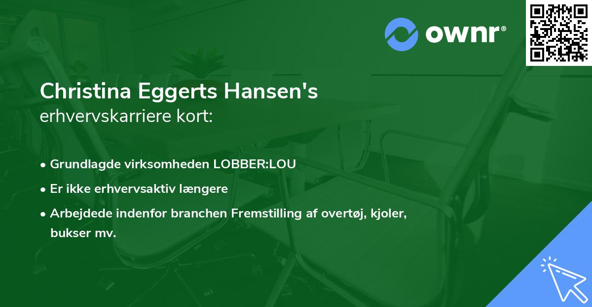 Christina Eggerts Hansen's erhvervskarriere kort