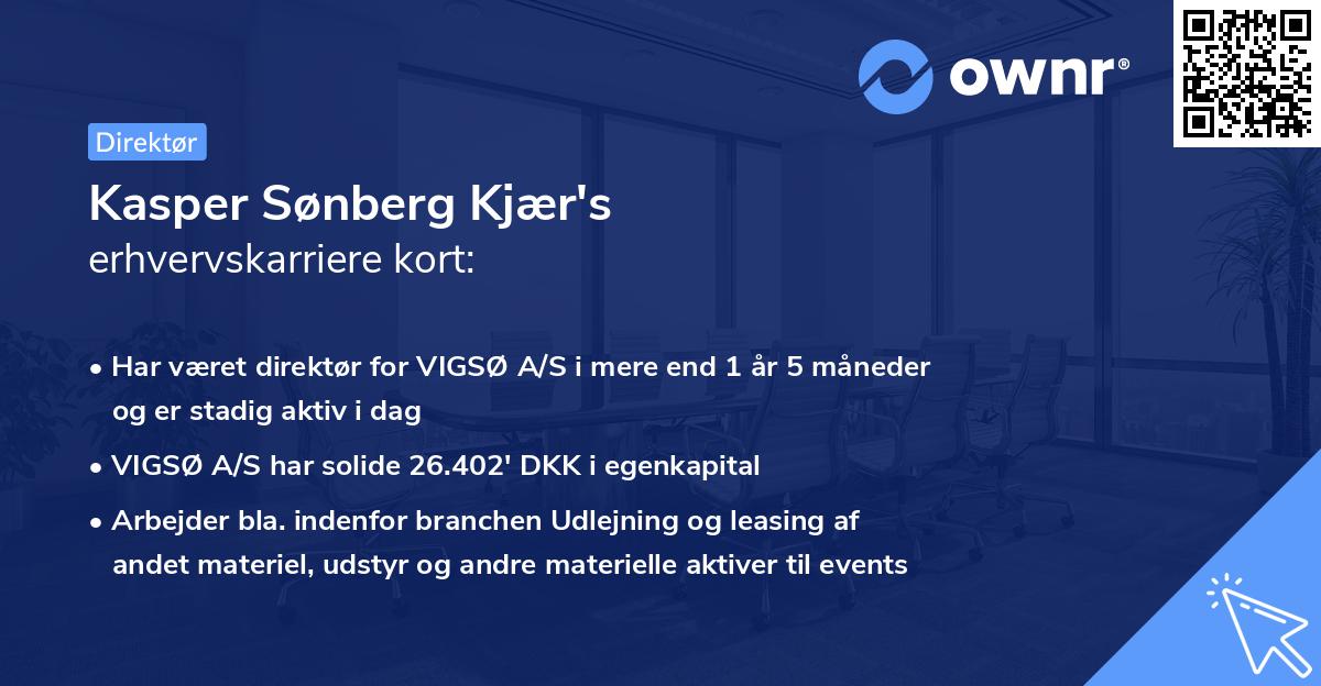 Kasper Sønberg Kjær's erhvervskarriere kort