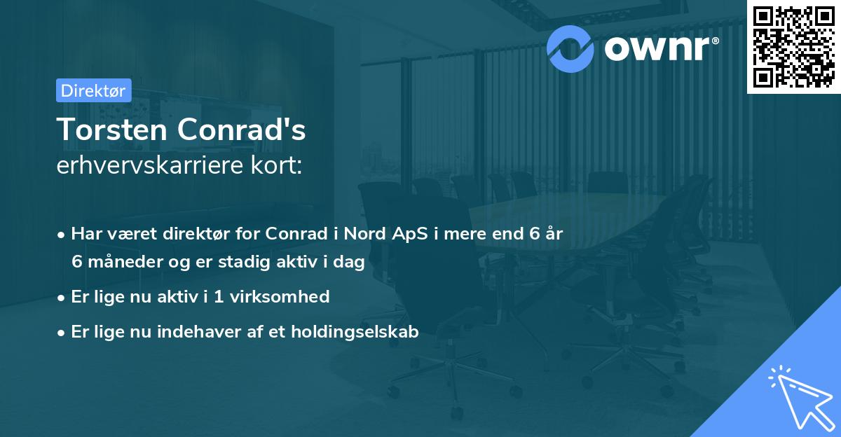 Torsten Conrad's erhvervskarriere kort