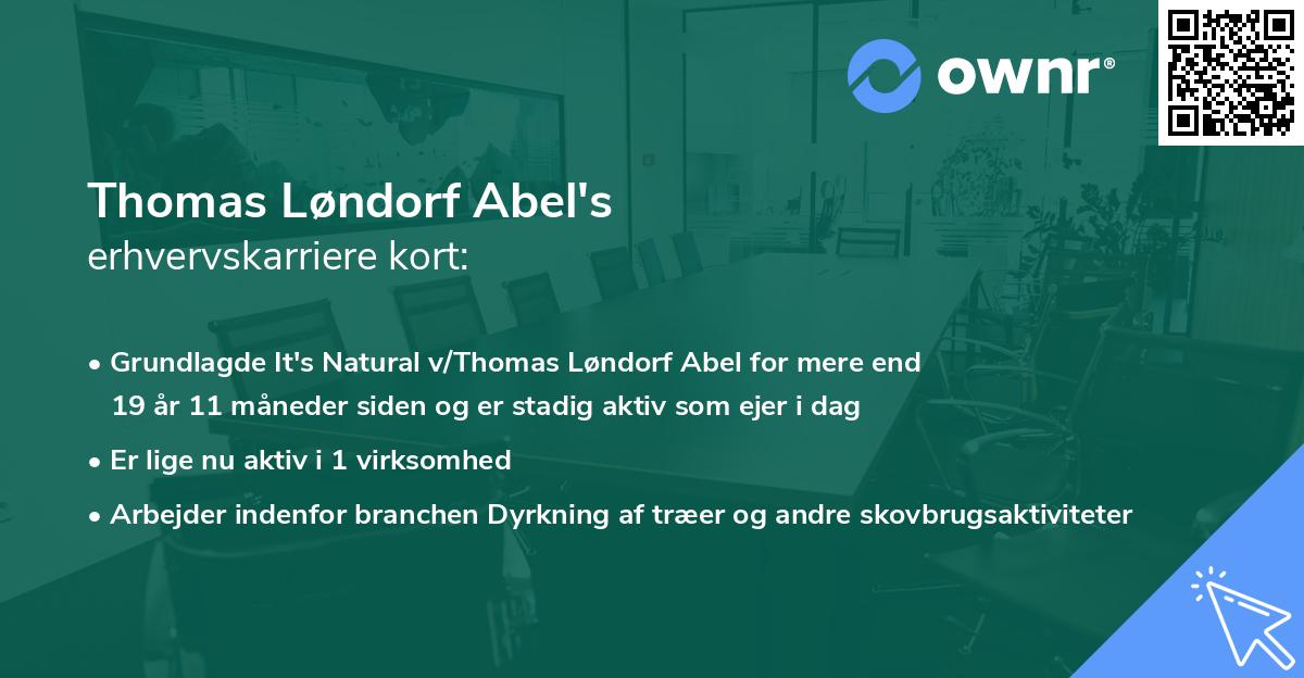 Thomas Løndorf Abel's erhvervskarriere kort