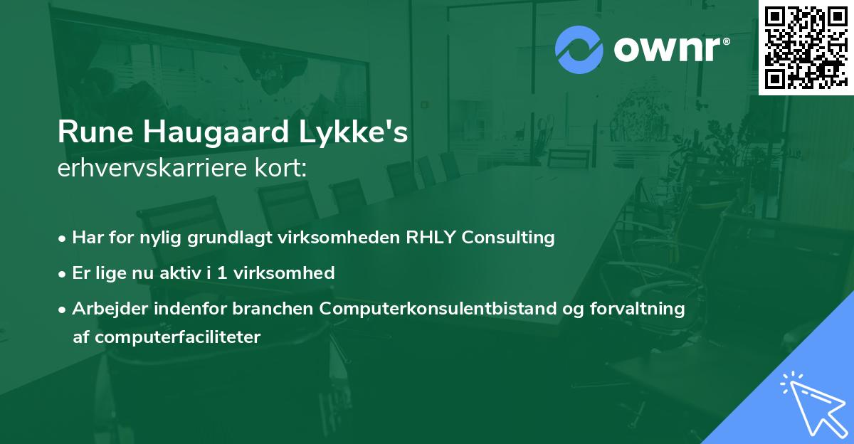 Rune Haugaard Lykke's erhvervskarriere kort
