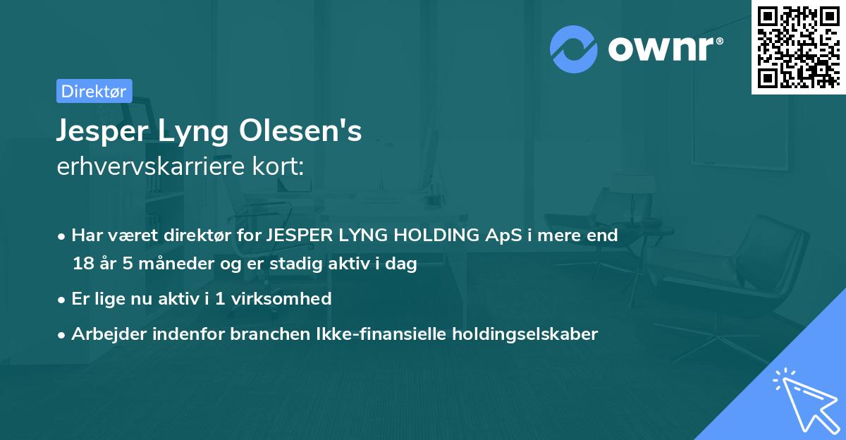 Jesper Lyng Olesen's erhvervskarriere kort