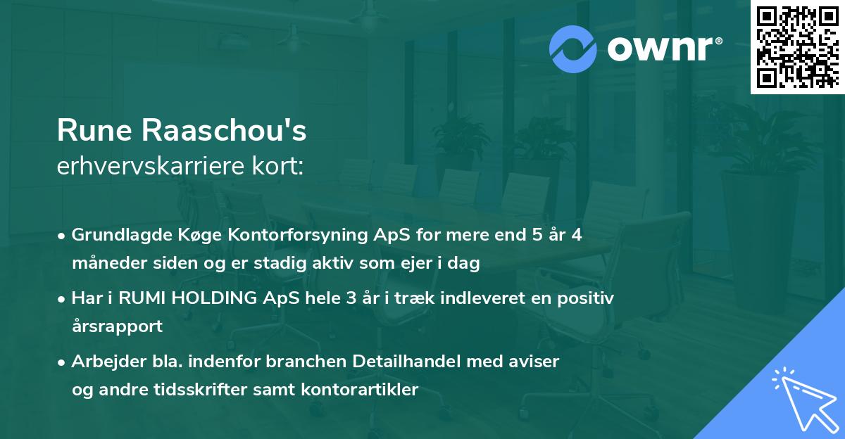 Rune Raaschou's erhvervskarriere kort
