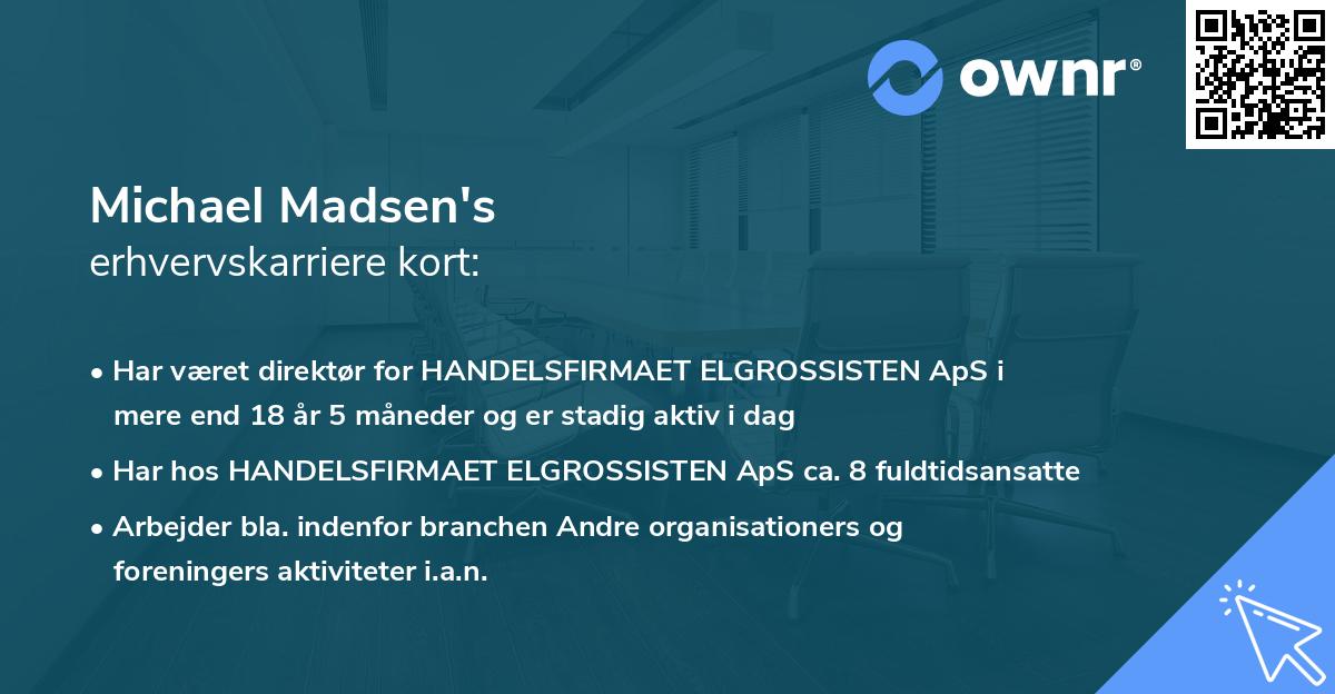 Michael Madsen's erhvervskarriere kort
