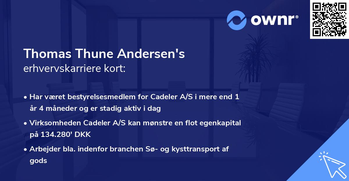 Thomas Thune Andersen's erhvervskarriere kort