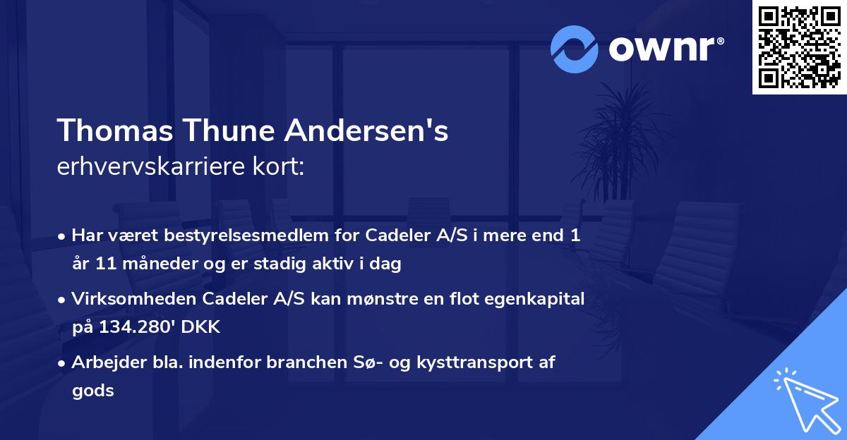 Thomas Thune Andersen's erhvervskarriere kort