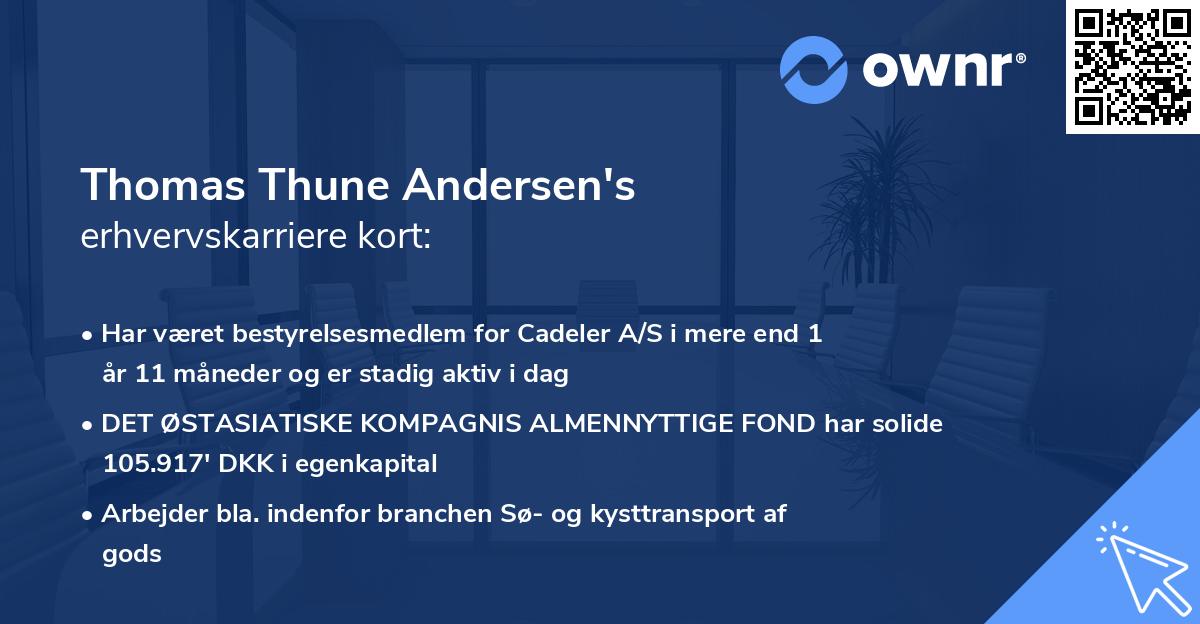 Thomas Thune Andersen's erhvervskarriere kort