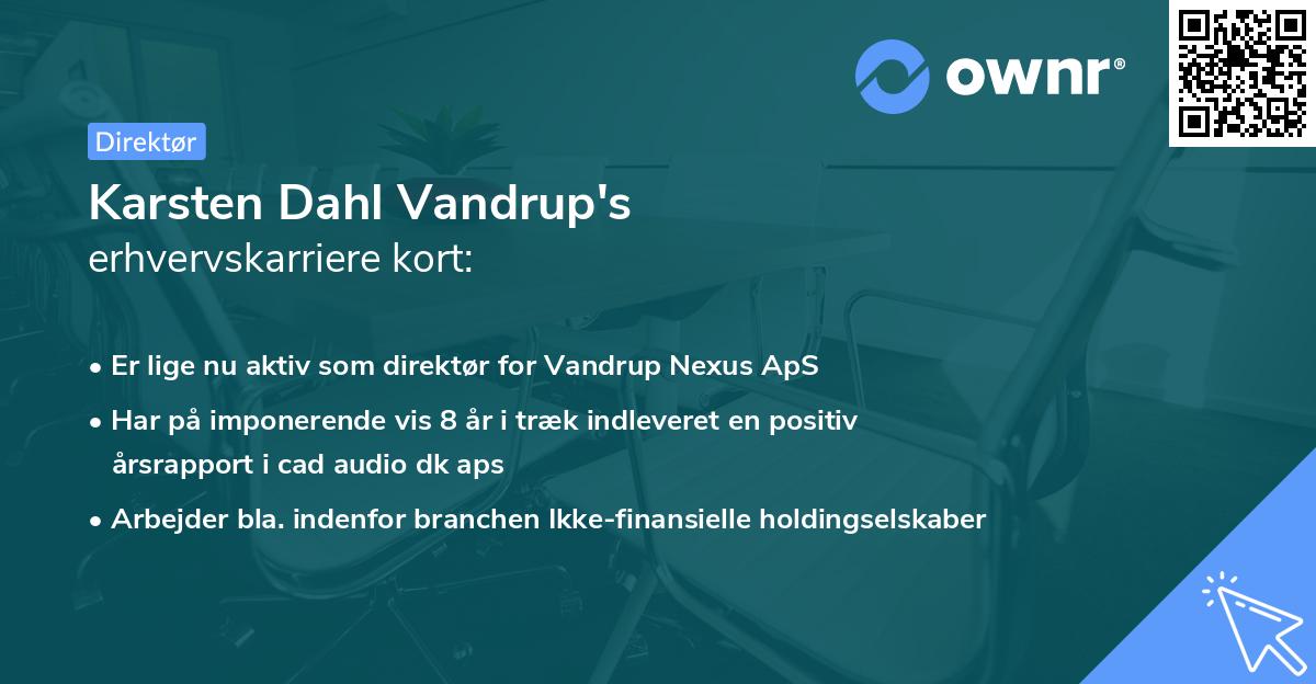 Karsten Dahl Vandrup's erhvervskarriere kort