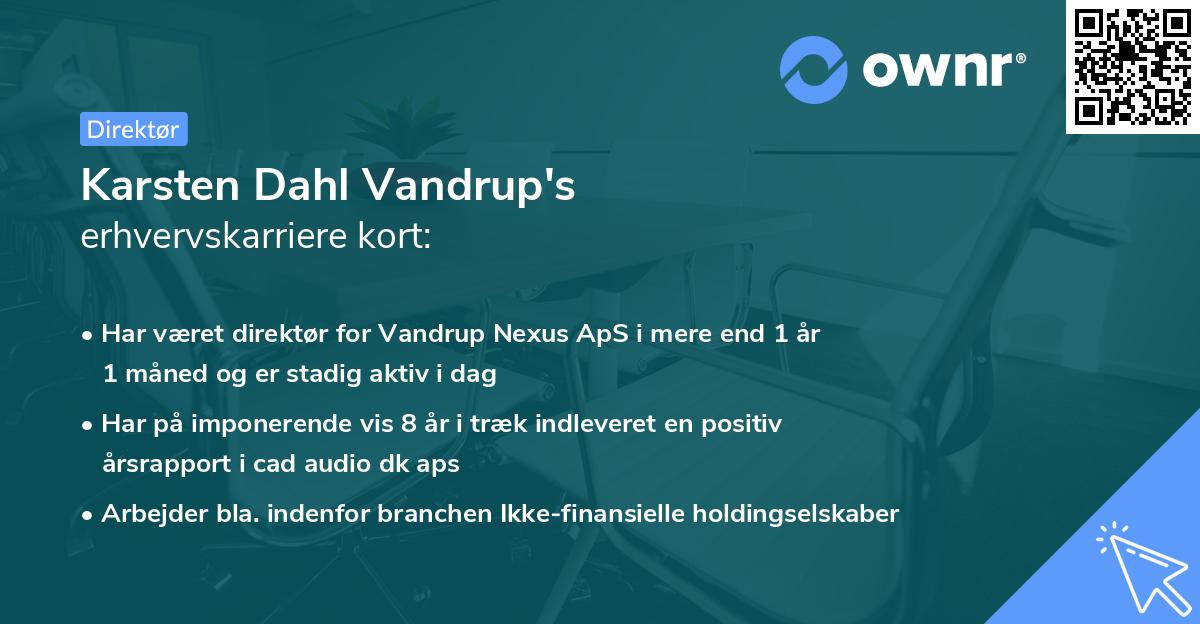 Karsten Dahl Vandrup's erhvervskarriere kort