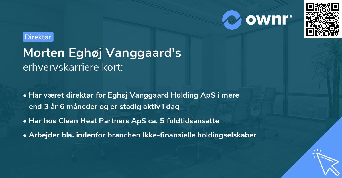 Morten Eghøj Vanggaard's erhvervskarriere kort