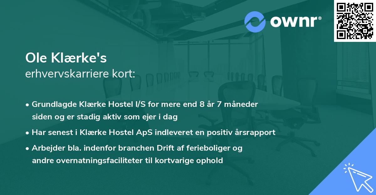 Ole Klærke's erhvervskarriere kort