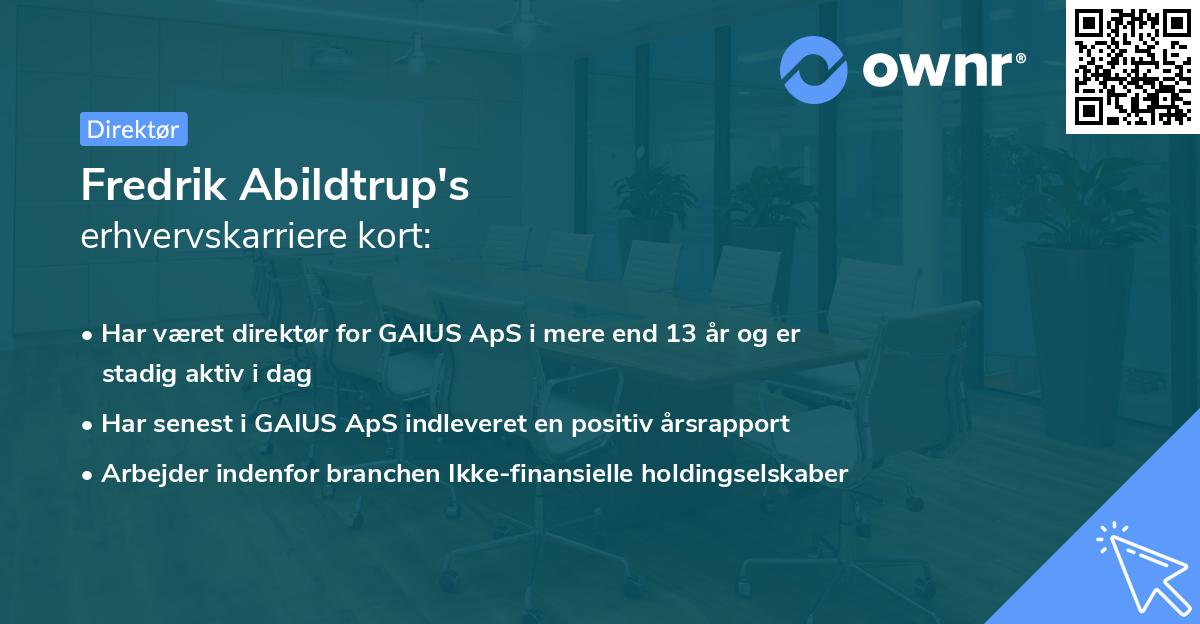 Fredrik Abildtrup's erhvervskarriere kort