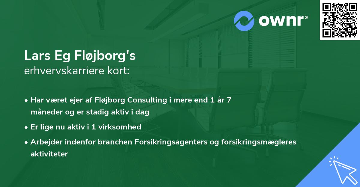 Lars Eg Fløjborg's erhvervskarriere kort