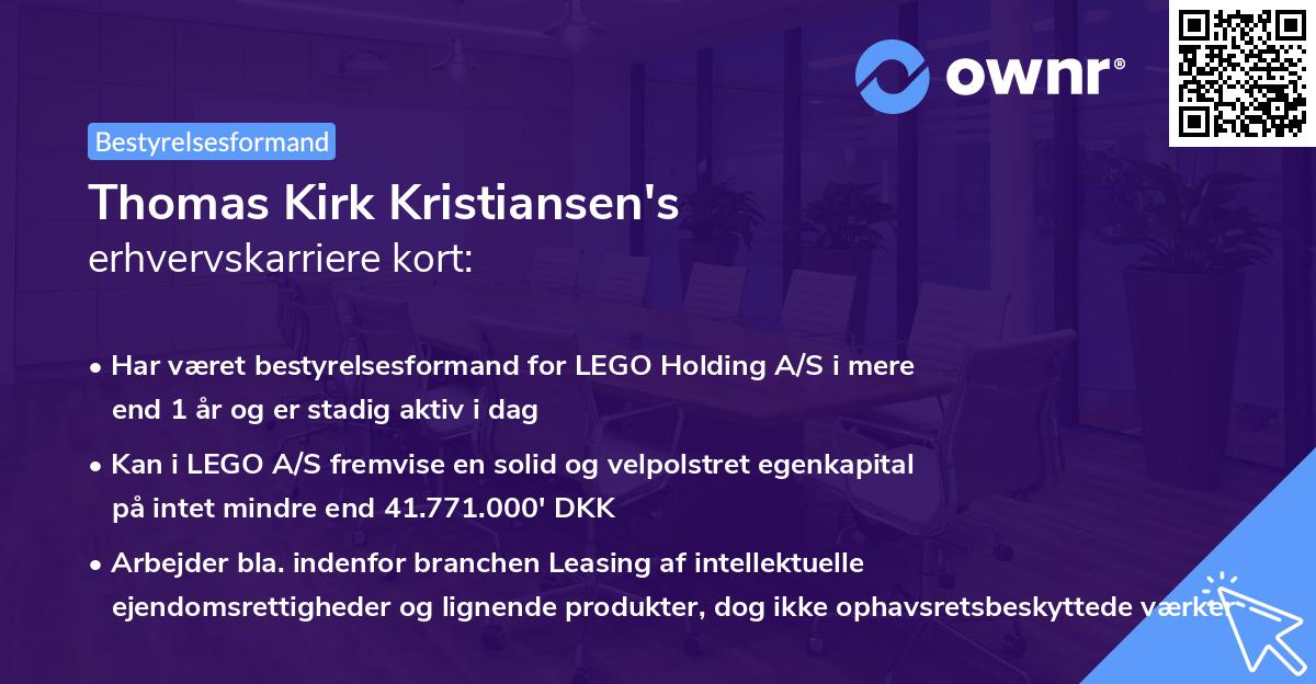 Thomas Kirk Kristiansen's erhvervskarriere kort