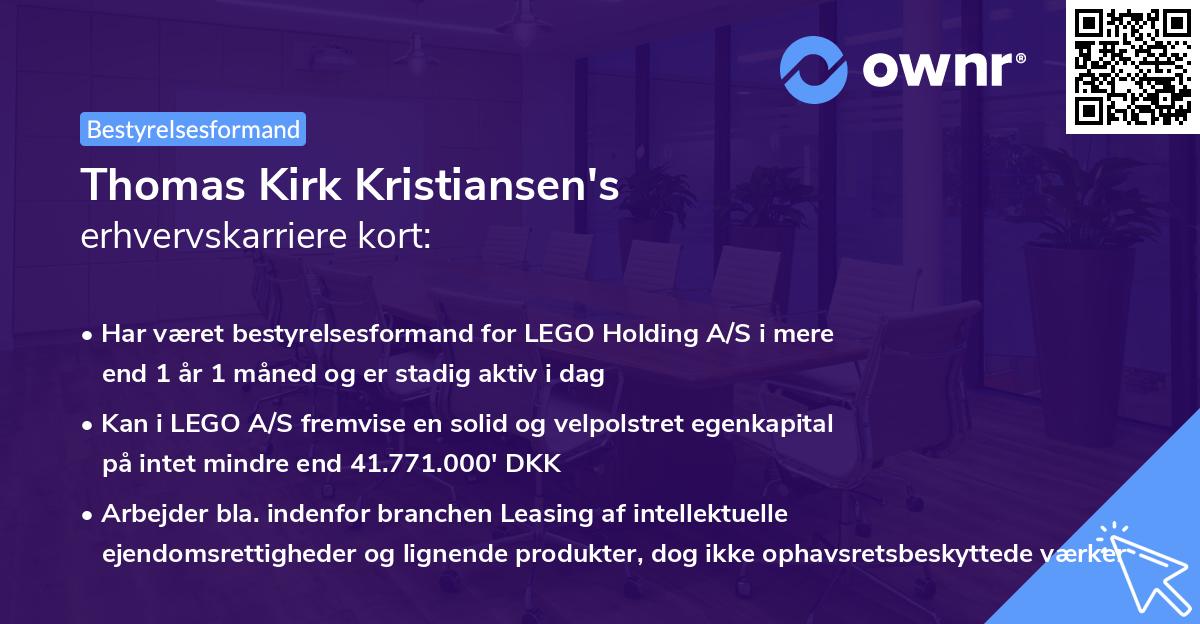 Thomas Kirk Kristiansen's erhvervskarriere kort