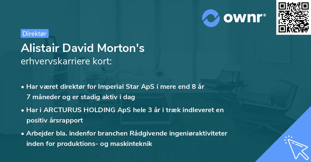 Alistair David Morton's erhvervskarriere kort