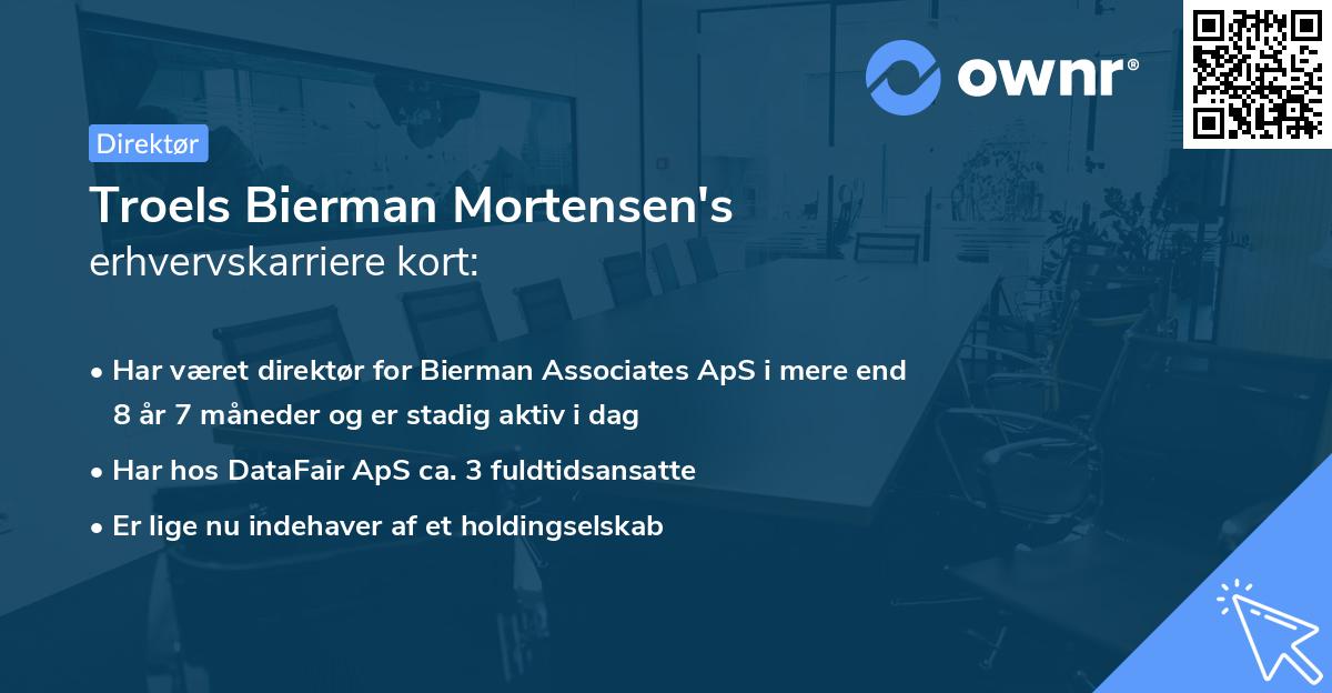 Troels Bierman Mortensen's erhvervskarriere kort