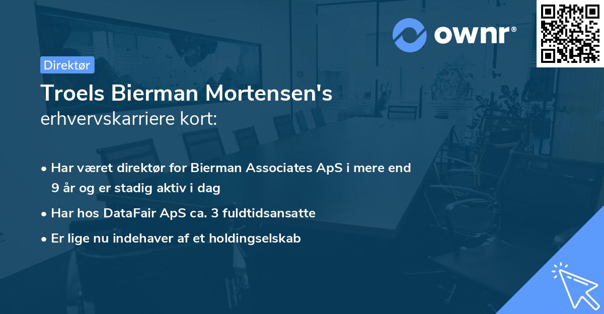 Troels Bierman Mortensen's erhvervskarriere kort