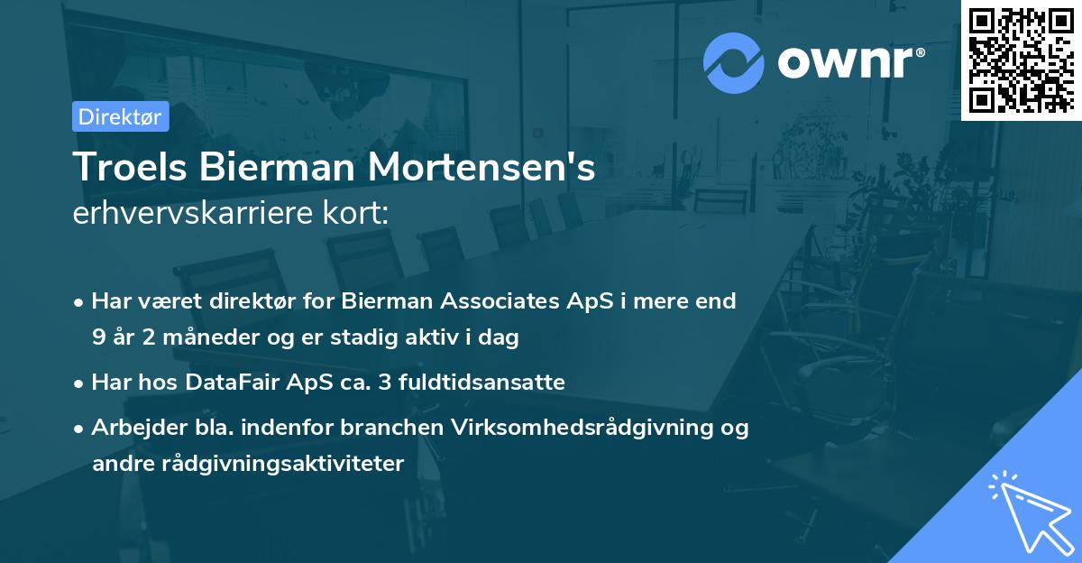 Troels Bierman Mortensen's erhvervskarriere kort