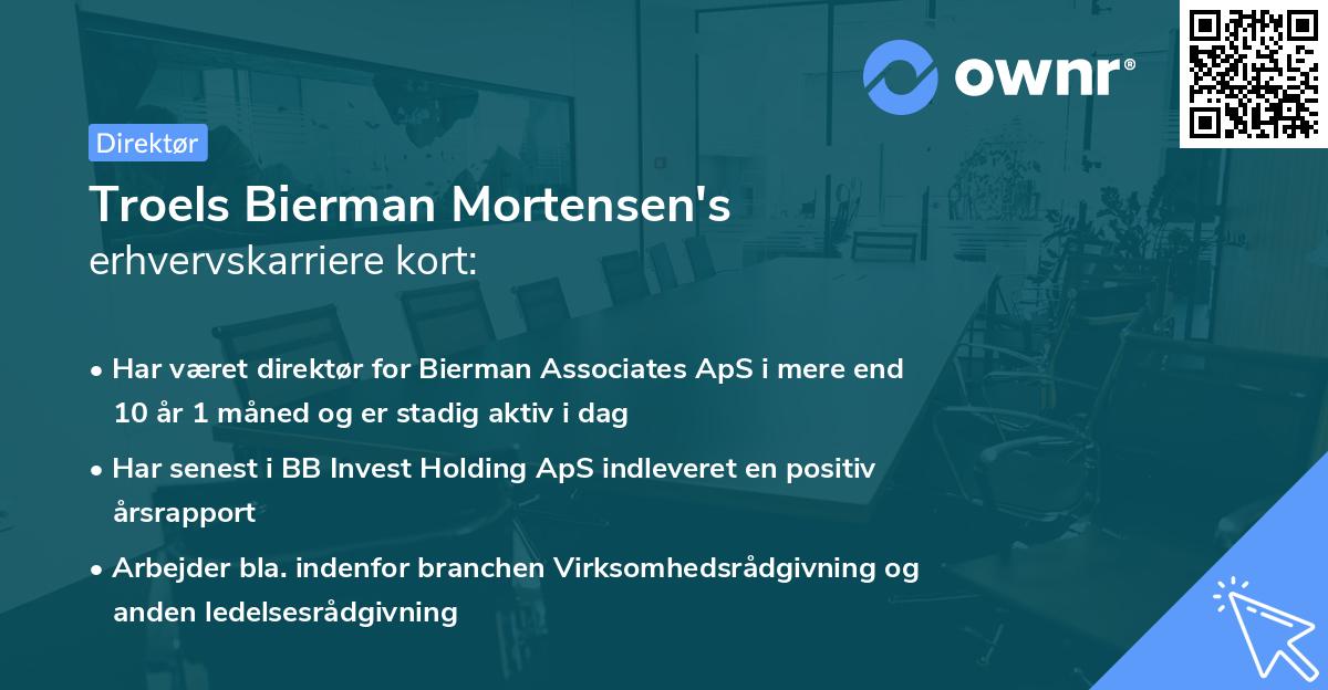 Troels Bierman Mortensen's erhvervskarriere kort