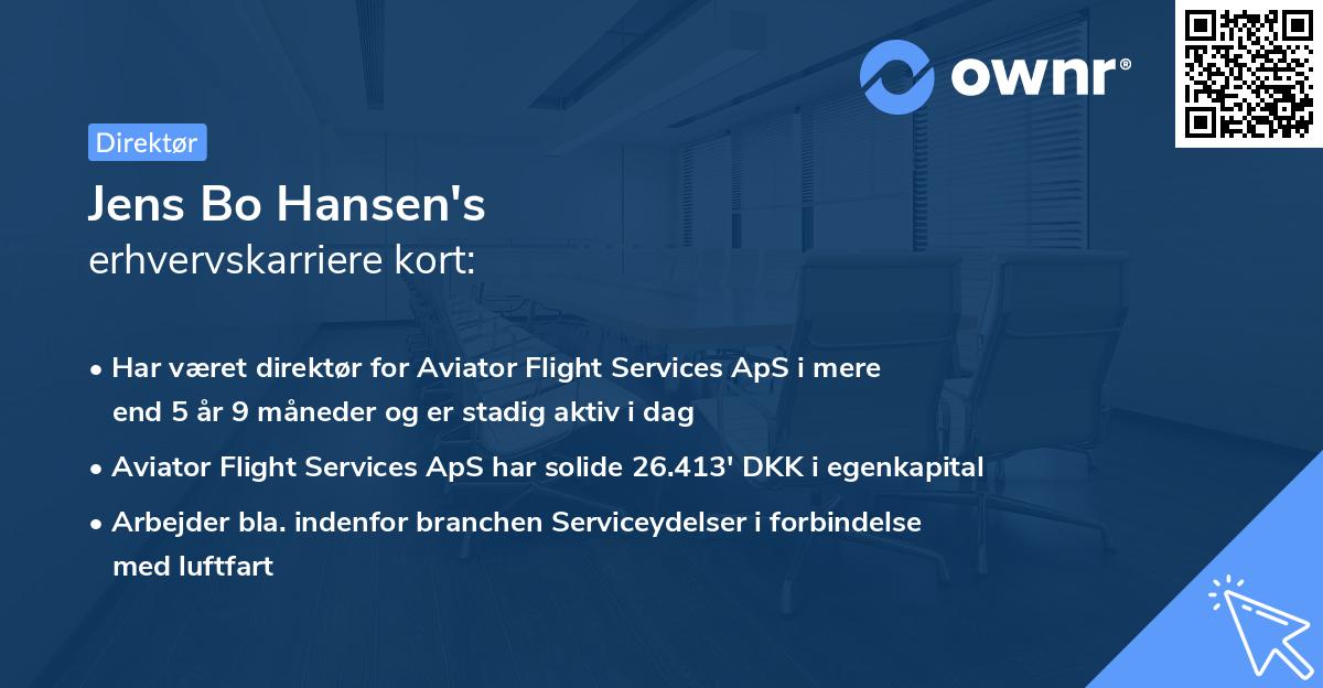 Jens Bo Hansen's erhvervskarriere kort