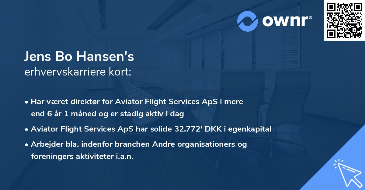 Jens Bo Hansen's erhvervskarriere kort