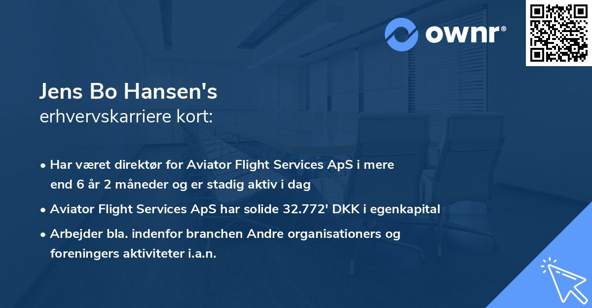 Jens Bo Hansen's erhvervskarriere kort