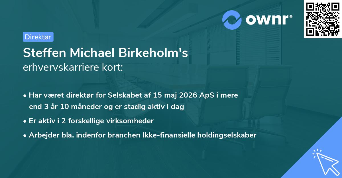 Steffen Michael Birkeholm's erhvervskarriere kort