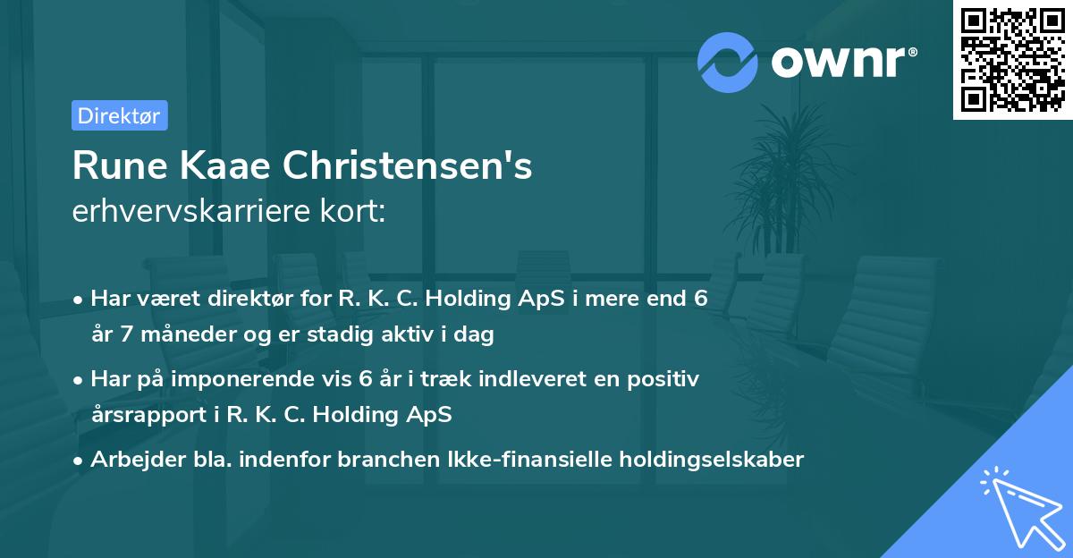 Rune Kaae Christensen's erhvervskarriere kort