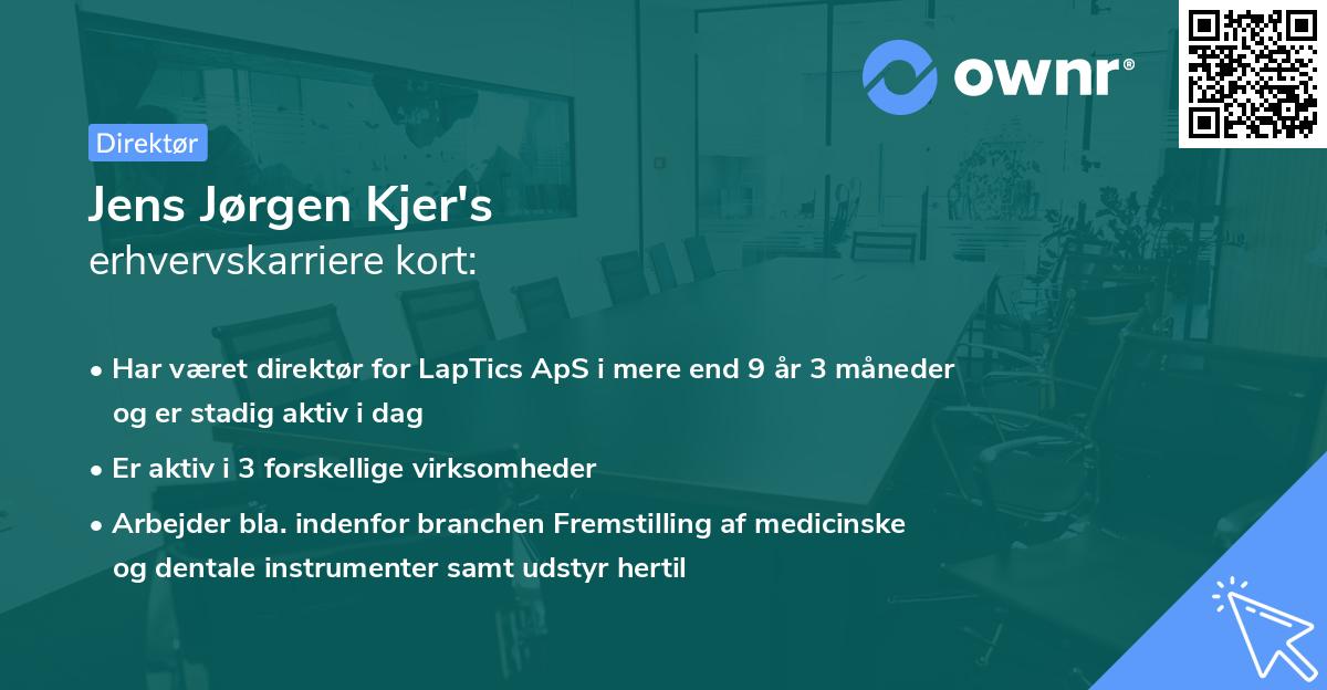 Jens Jørgen Kjer's erhvervskarriere kort