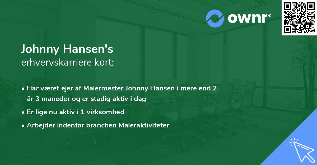 Johnny Hansen's erhvervskarriere kort