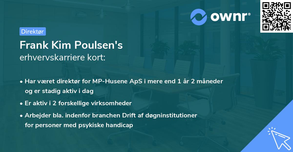 Frank Kim Poulsen's erhvervskarriere kort