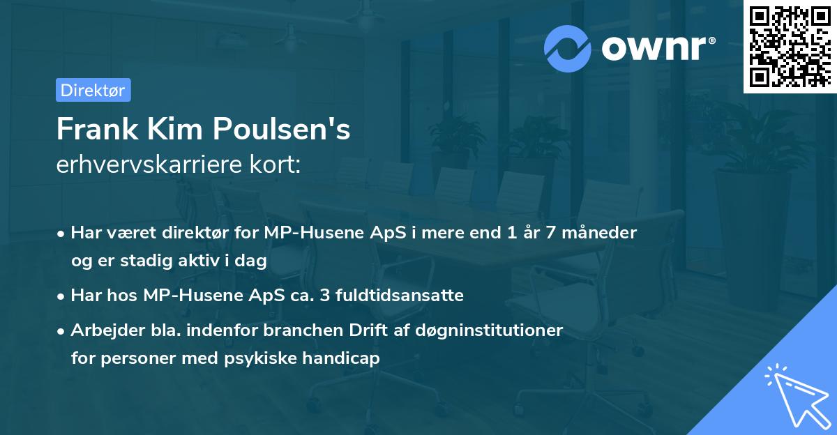 Frank Kim Poulsen's erhvervskarriere kort