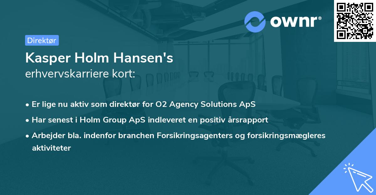 Kasper Holm Hansen's erhvervskarriere kort