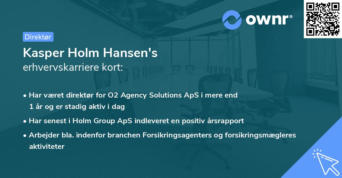 Kasper Holm Hansen's erhvervskarriere kort