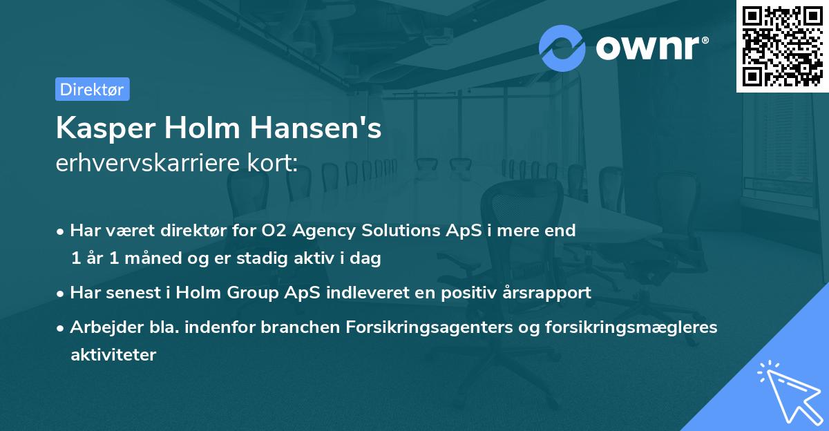 Kasper Holm Hansen's erhvervskarriere kort