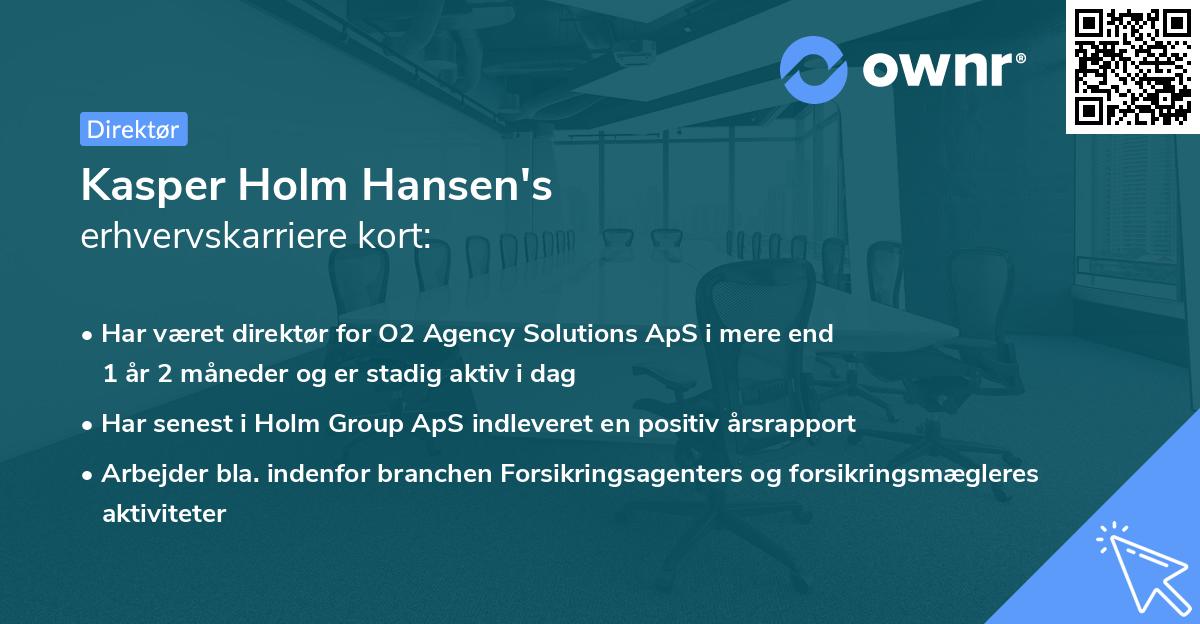 Kasper Holm Hansen's erhvervskarriere kort