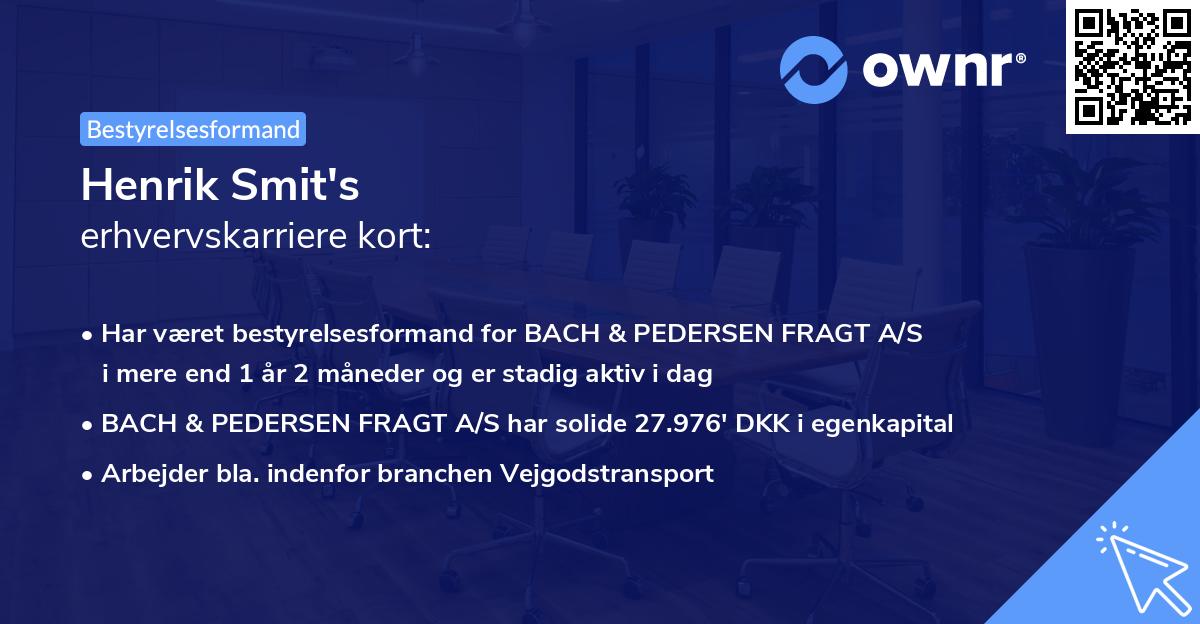 Henrik Smit's erhvervskarriere kort
