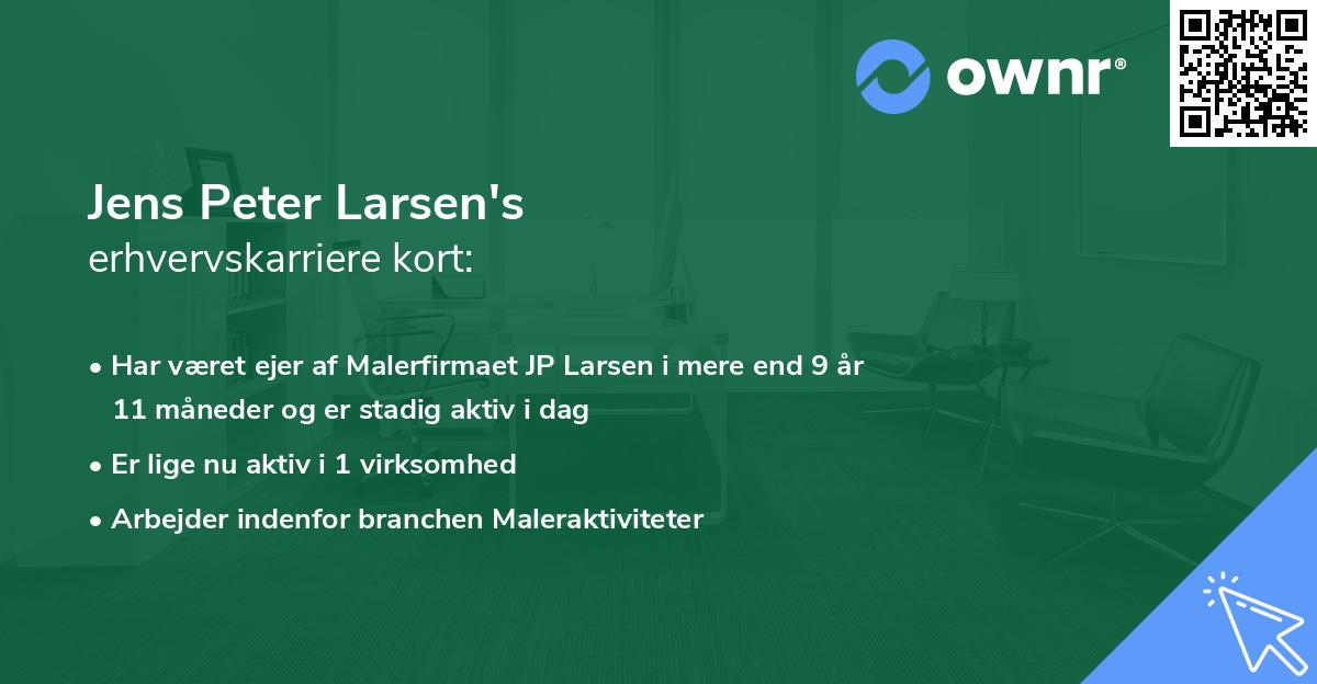Jens Peter Larsen's erhvervskarriere kort