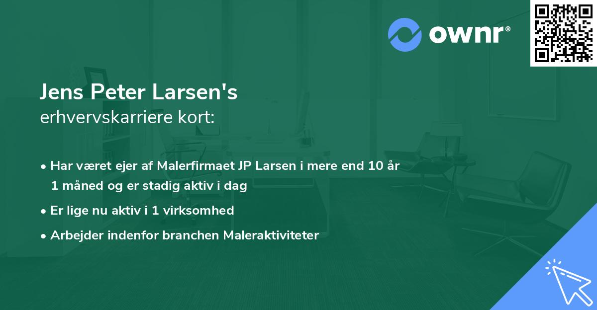 Jens Peter Larsen's erhvervskarriere kort