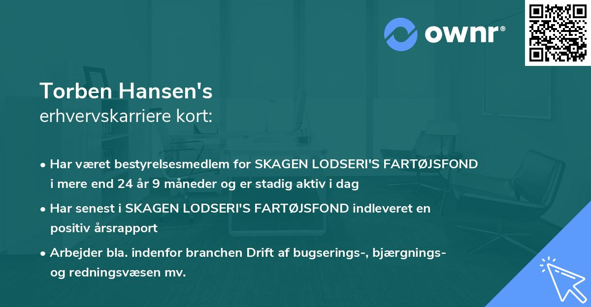 Torben Hansen's erhvervskarriere kort